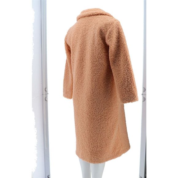 G Giuliana Black Label Long Sherpa Coat Soft Maple 7666089 - Picture 6 of 8